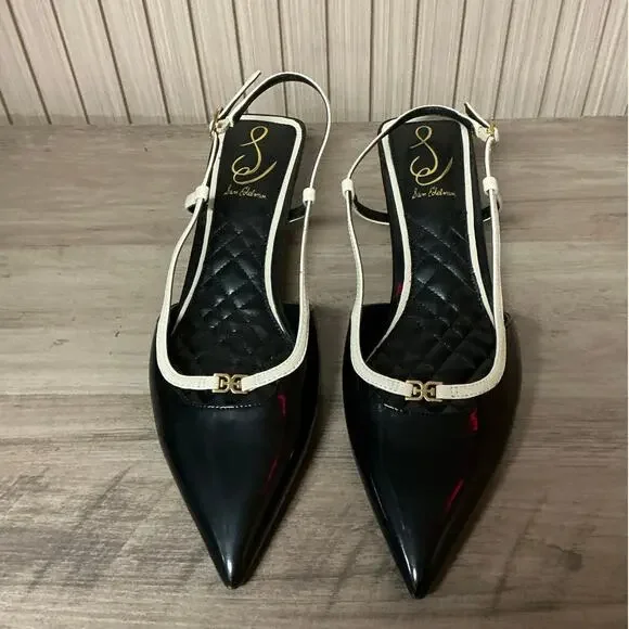 Sam Edelman Women’s Toni Pointed Toe Kitten Heel Pumps Leather Size 9.5 - Picture 3 of 11